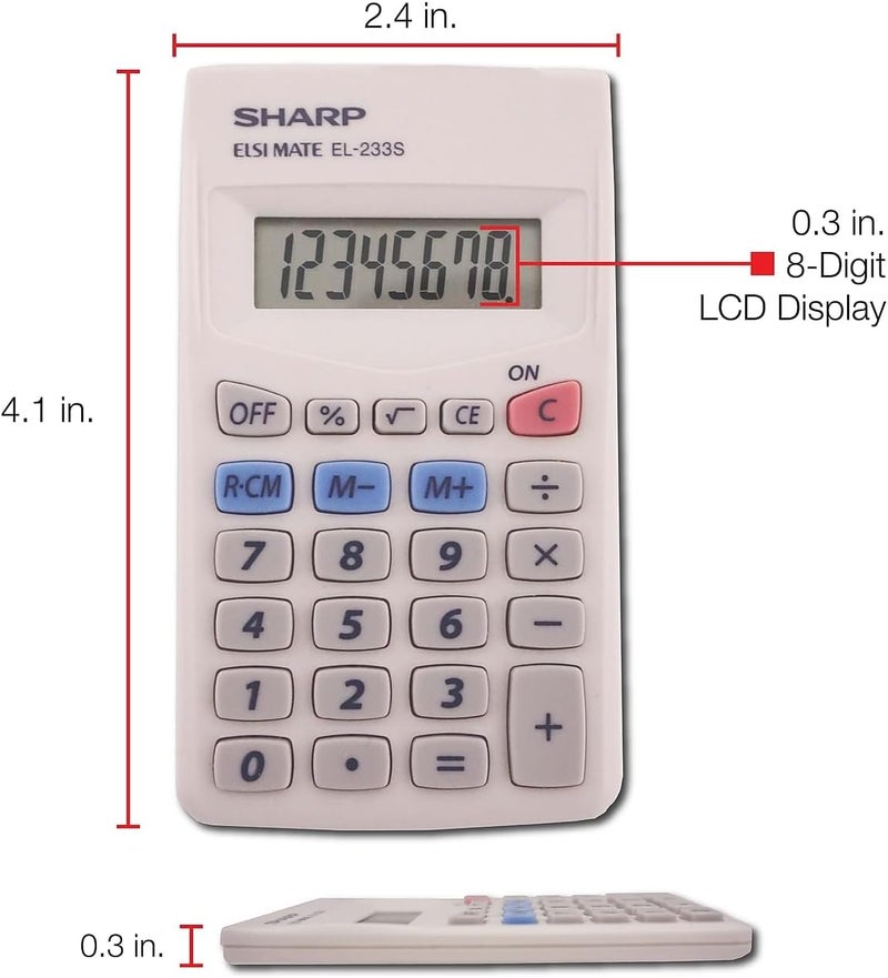SHARP EL233SB Standard Function Calculator - Image 3