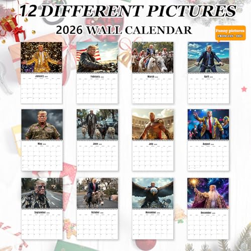 Xinwoxun 2026 Wall Calendar 12 month wall planners,us president donald funny photo calendar,MAGA calendar,thick paper,easy organization,beautiful Wall Calendar for home and office,funny gif (B) - Image 4