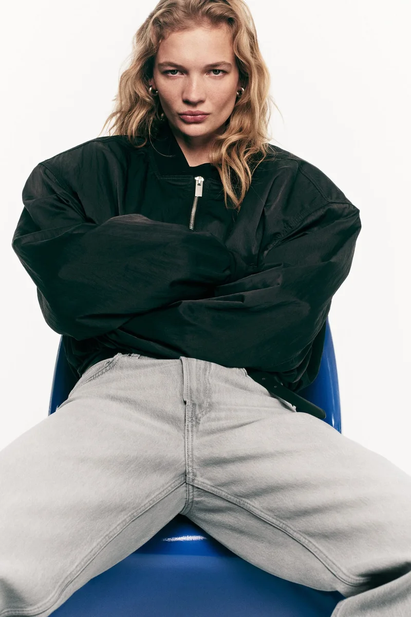 اتش اند ام جينز واسع بخصر عالي