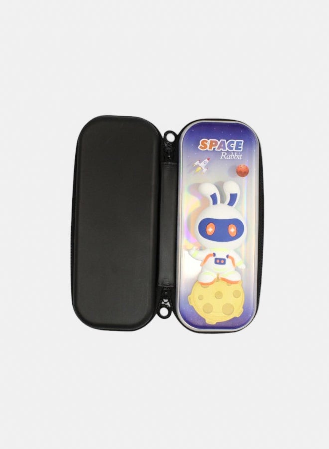 Space Rabbit Black Pencil Case - Image 1