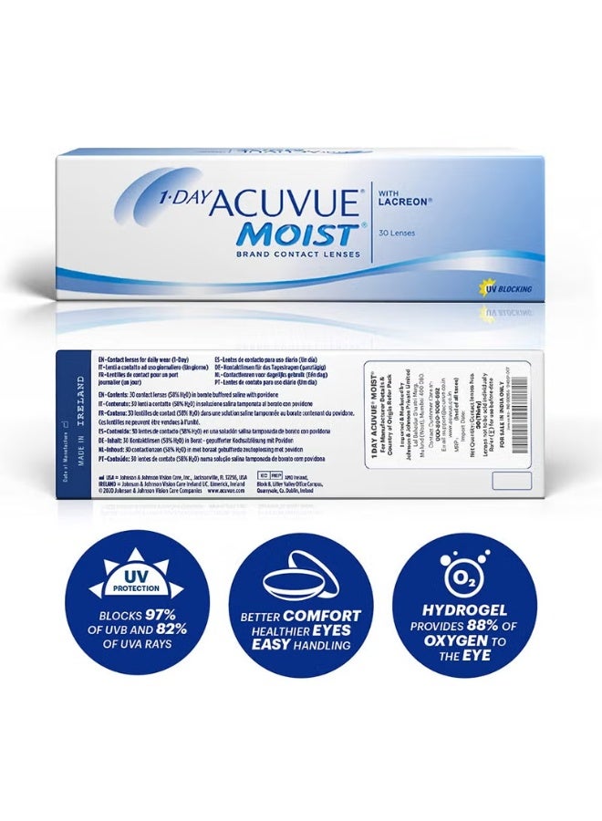 Acuvue Daily Moisturizing Lenses, Lens Power (4.50-), Pack of 30 Lenses - Image 2