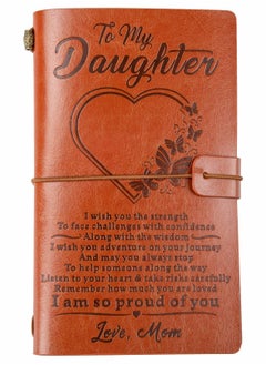 Y&D To My Daughter Leather Journal, Gift from Mom - I'm Proud of You, Mom, 140 Page Keepsake Notebook Gift, Refillable Travel Journal Diary Sketch Book Writing  - Image 1