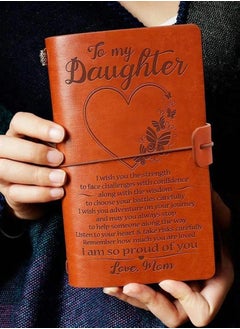 Y&D To My Daughter Leather Journal, Gift from Mom - I'm Proud of You, Mom, 140 Page Keepsake Notebook Gift, Refillable Travel Journal Diary Sketch Book Writing  - Image 2