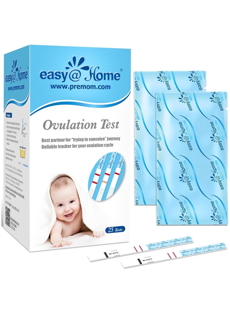 Easy@Home 25 Ovulation (LH) Urine Test Strips, 25 LH Tests - Image 1