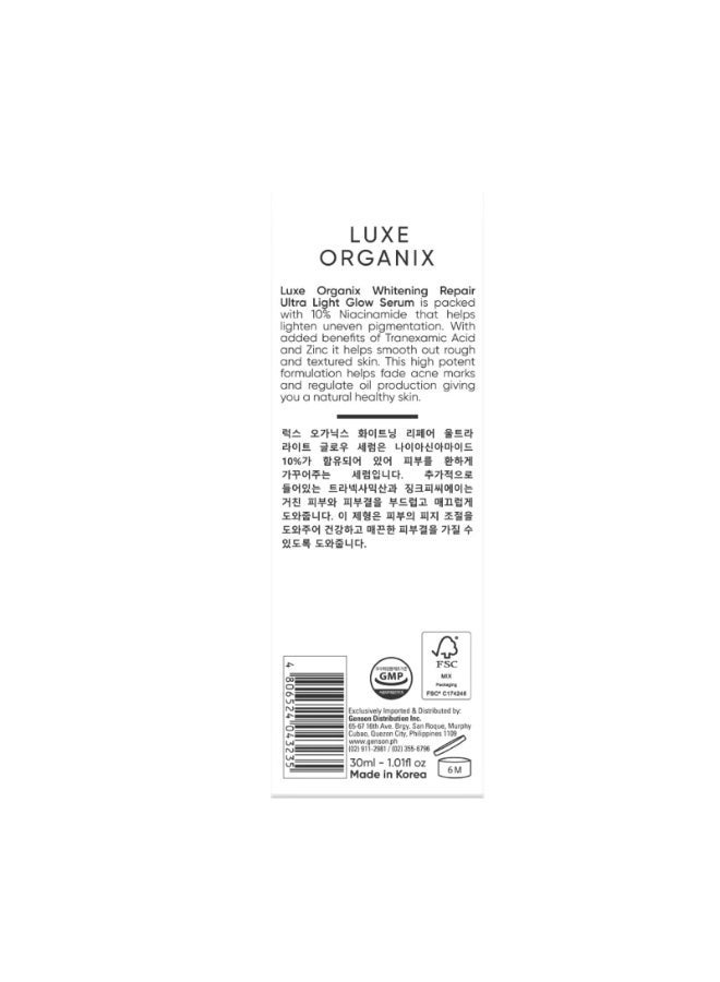 Luxe Organix Whitening Repair Serum with 10% Niacinamide | Target Dark Spots & Large Pores | 30ml - Image 2