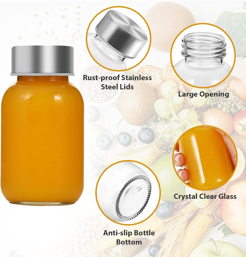 Danmu Glass Juice Bottles with Lids 5oz,Juicing Bottles Reusable Glass 100% Leakproof for Juicing,Ginger Shot,Wellness Shot,Water,Kombucha,Milk,Milkshake,Coffee 6 Pack,Dishwasher Safe - Image 3
