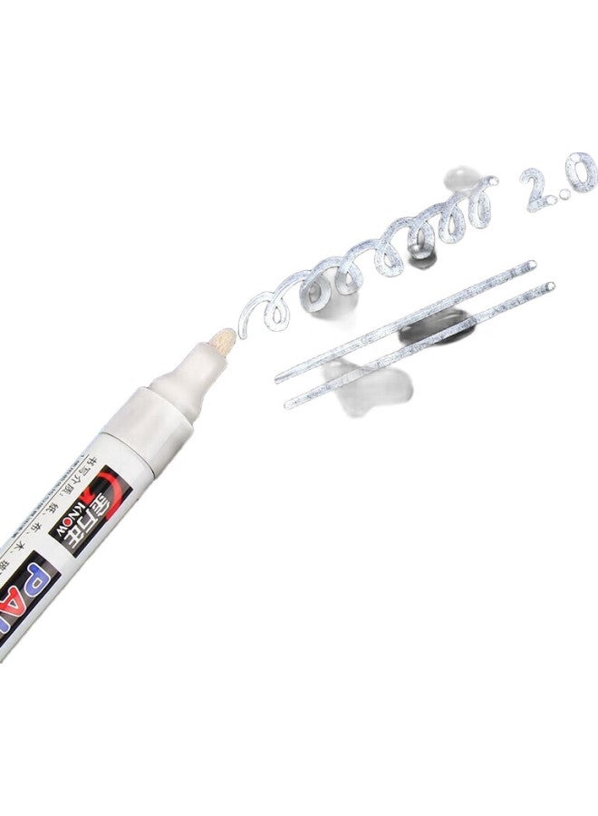 GENVANA Jinwanian 2Mm Paint Marker [Shake To Release Air], White, 10-Pack, Signing Pen, Marker, Highlighter, Touch-Up Pen, Graffiti Pen, Tire Pen, G-0971 - Image 1