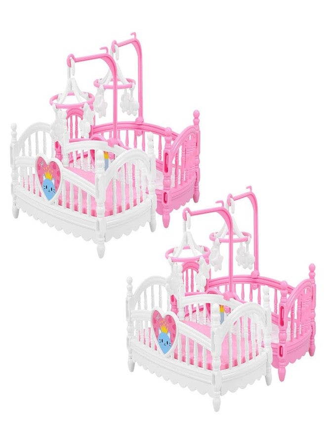 JOINPAYA 4pcs Miniature Dollhouse Furniture Set: Cute Cartoon Crib Decor for Doll House, Assorted Colors, Abs Material, for Playtime and Decoration - Image 1