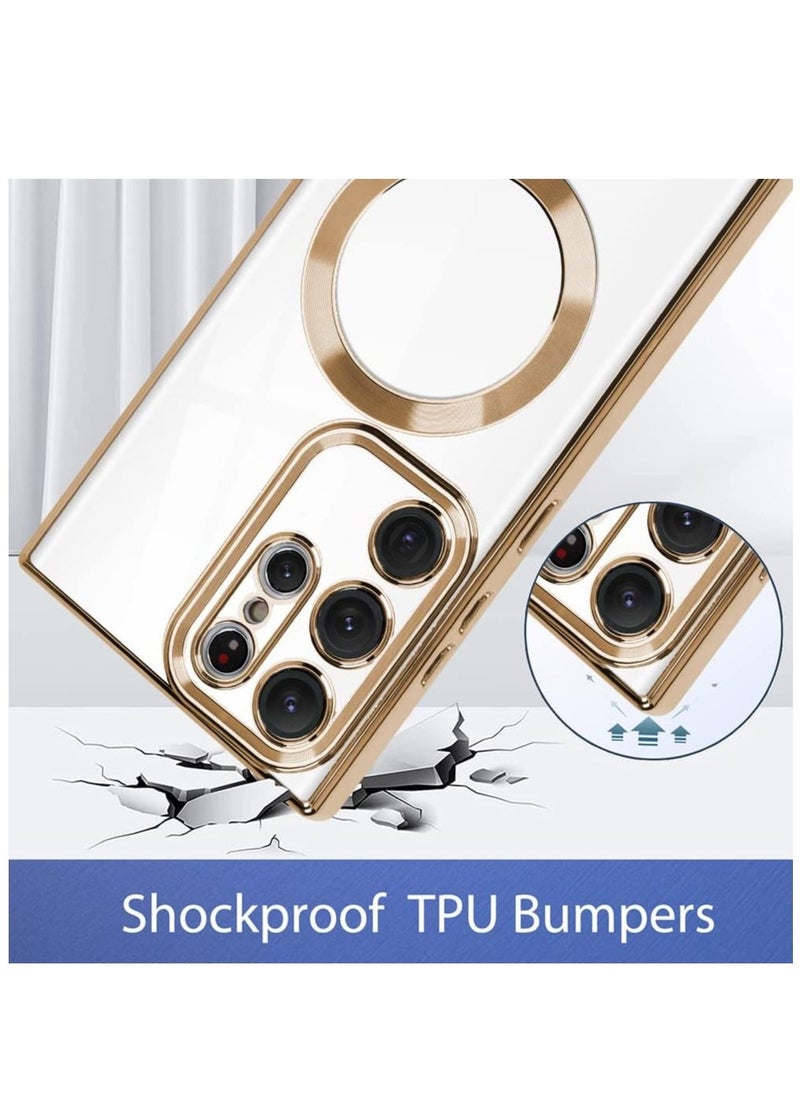 إيف حافظة ELTERAZONE مغناطيسية شفافة لهاتف Galaxy S23 Ultra، متوافقة مع MagSafe، حافظة مطلية بتصميم قلب الحب حافظة ناعمة من مادة TPU مقاومة للصدمات لعدسة الكاميرا الكاملة لهاتف Samsung Galaxy S23 Ultra - Image 2