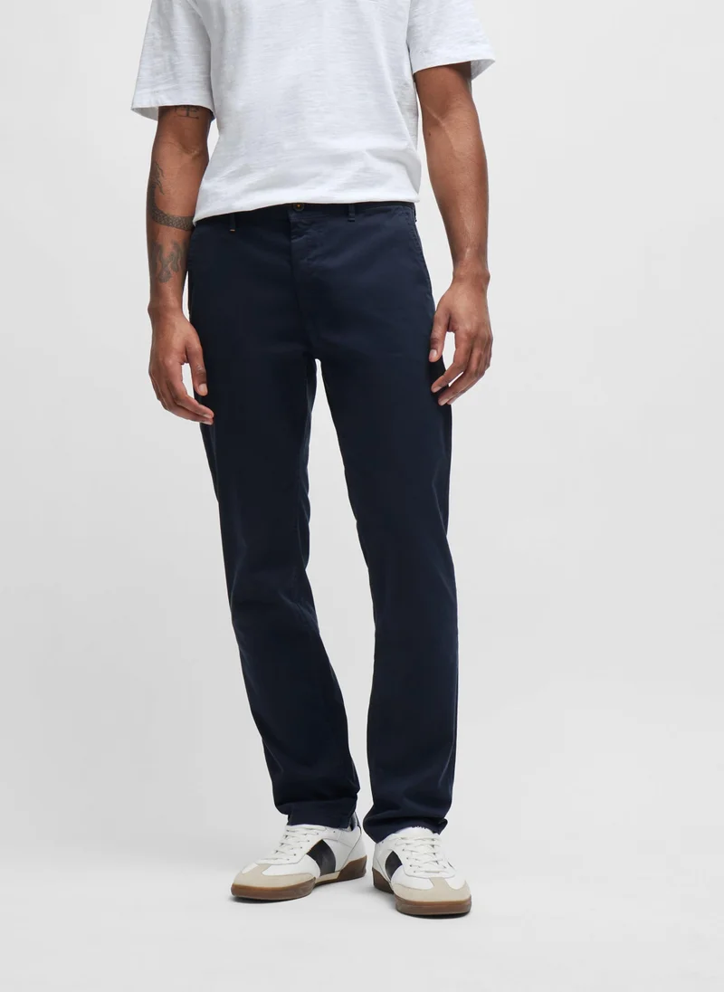 BOSS Slim-fit chinos in stretch-cotton satin