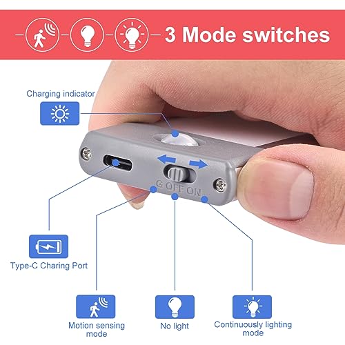 LEPOTEC LED Motion Sensor Light,Under Counter Lighting, Wireless USB Rechargeable Kitchen Night Lights,Battery Powered Operated Light,54-LED Light for Wardrobe,Closets,Cabinet,Cupboard, 2 Count (Pack of 1) - Image 3