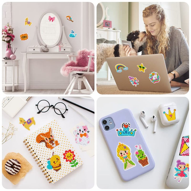 Labeol Diamond Art Kits for Kids Boys and Girls Ages 6-8-10-12 Easy to DIY Creative Diamond Art Sticker Craft by Numbers Kits for Kids and Adult Beginners (Lovely Animal) - Image 3