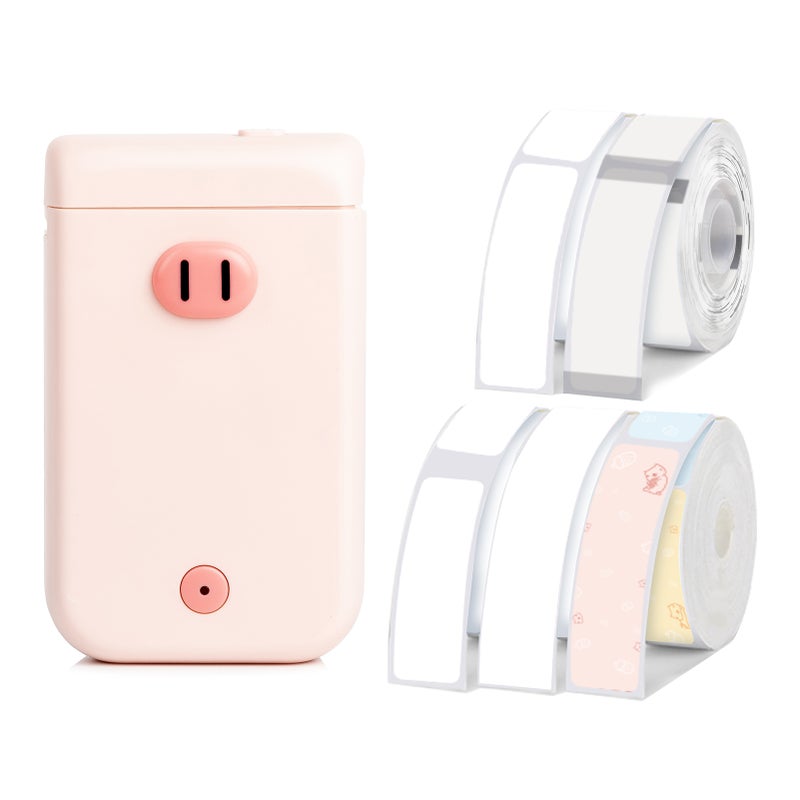AIMO D30S Label Maker Machine Mini Pocket Thermal Label Printer All in One BT Connect Smart Recognize Adhesive Tag DIY Date Journal Study Sticker Labeling Machine with 5pcs Thermal Label Rolls - Image 1