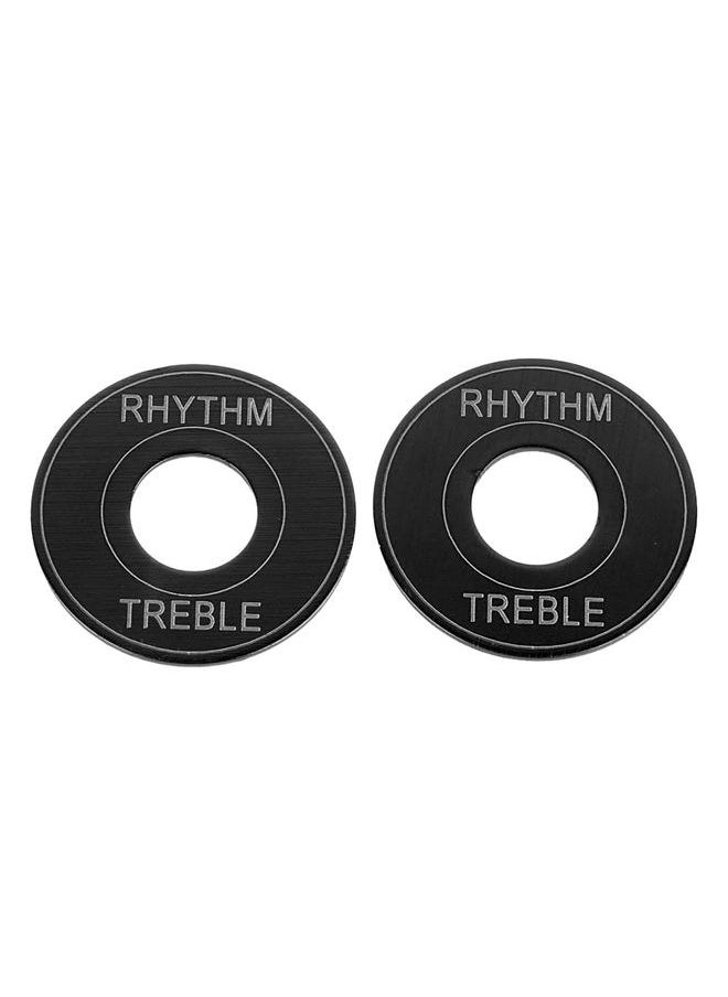 Thoraya 2PCS Electric Guitar Switch Gaskets Three Gear Toggle Switch Indicator Washer Rhythm Treble Ring Plate Black  - Image 1