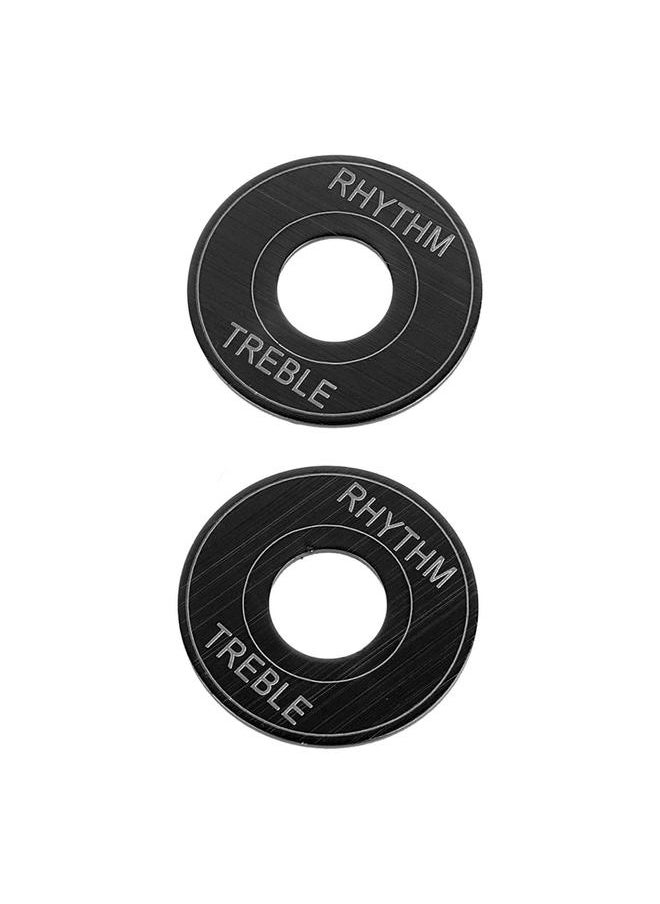 Thoraya 2PCS Electric Guitar Switch Gaskets Three Gear Toggle Switch Indicator Washer Rhythm Treble Ring Plate Black  - Image 2