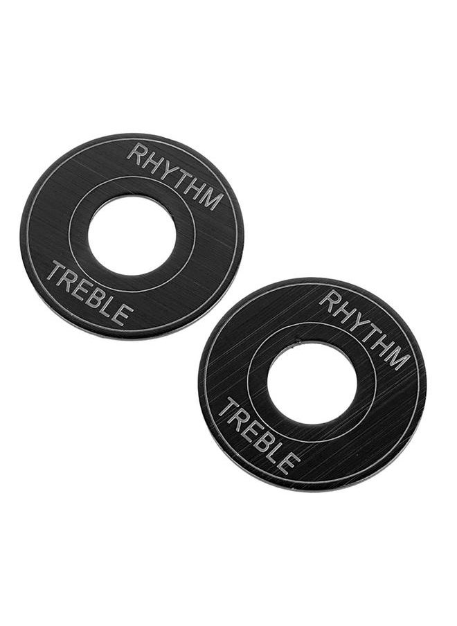 Thoraya 2PCS Electric Guitar Switch Gaskets Three Gear Toggle Switch Indicator Washer Rhythm Treble Ring Plate Black  - Image 3
