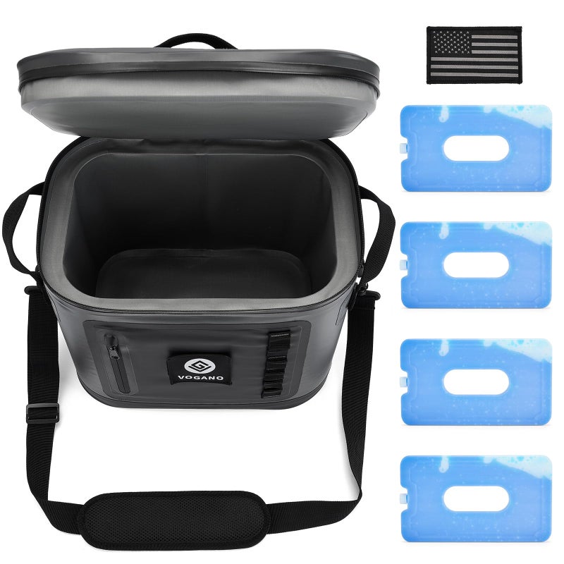 Vogano Soft Cooler - Insulated Leak-Proof Cooler Bag with Waterproof Zipper | 28 Can Portable Ice Chest for Camping, Beach, Travel, Picnic, Fishing (Dark Grey) - Image 2