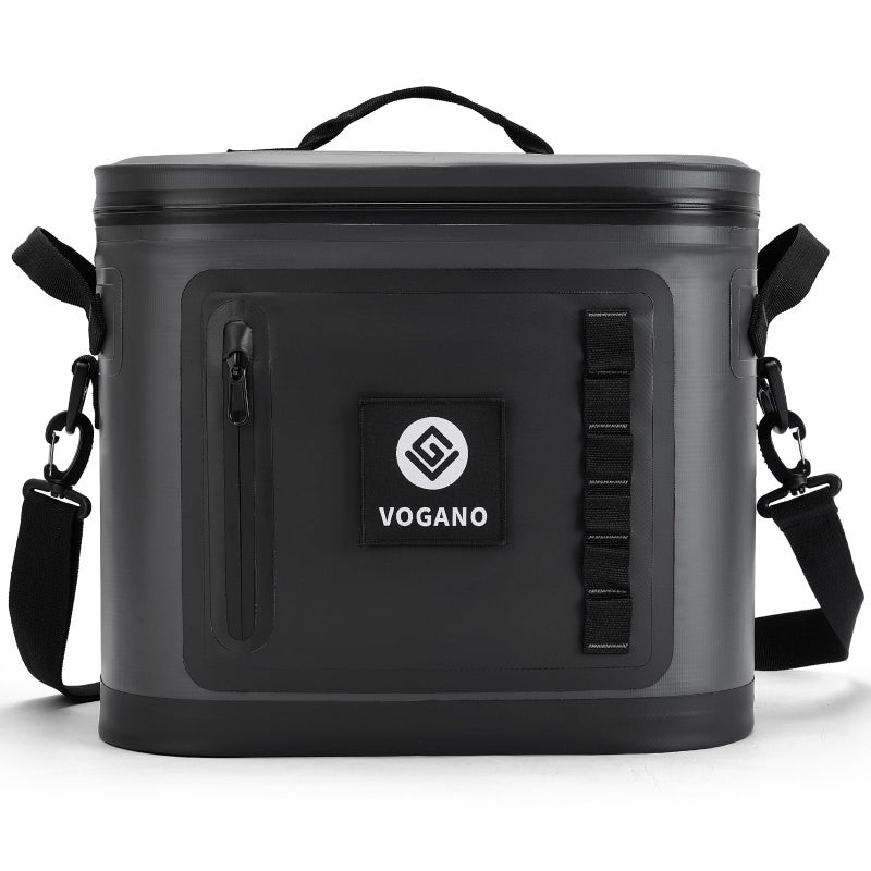 Vogano Soft Cooler - Insulated Leak-Proof Cooler Bag with Waterproof Zipper | 28 Can Portable Ice Chest for Camping, Beach, Travel, Picnic, Fishing (Dark Grey) - Image 1