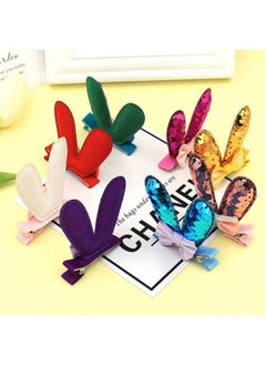 BinaryABC Easter Bunny Rabbit Ears Bow Hair Clips Hairpins Barretteeaster Party Hair Accessoryeaster Party Supplies8Pcs(Mixed Color)  - Image 4