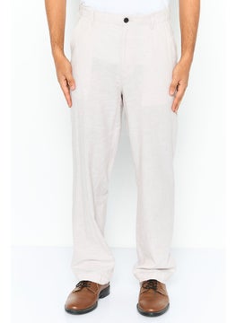 Jack Jones Men Loose Fit Solid Chino Pants, Light Beige  - Image 1