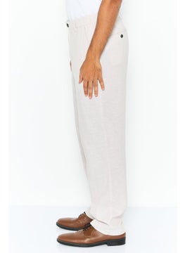 Jack Jones Men Loose Fit Solid Chino Pants, Light Beige  - Image 3