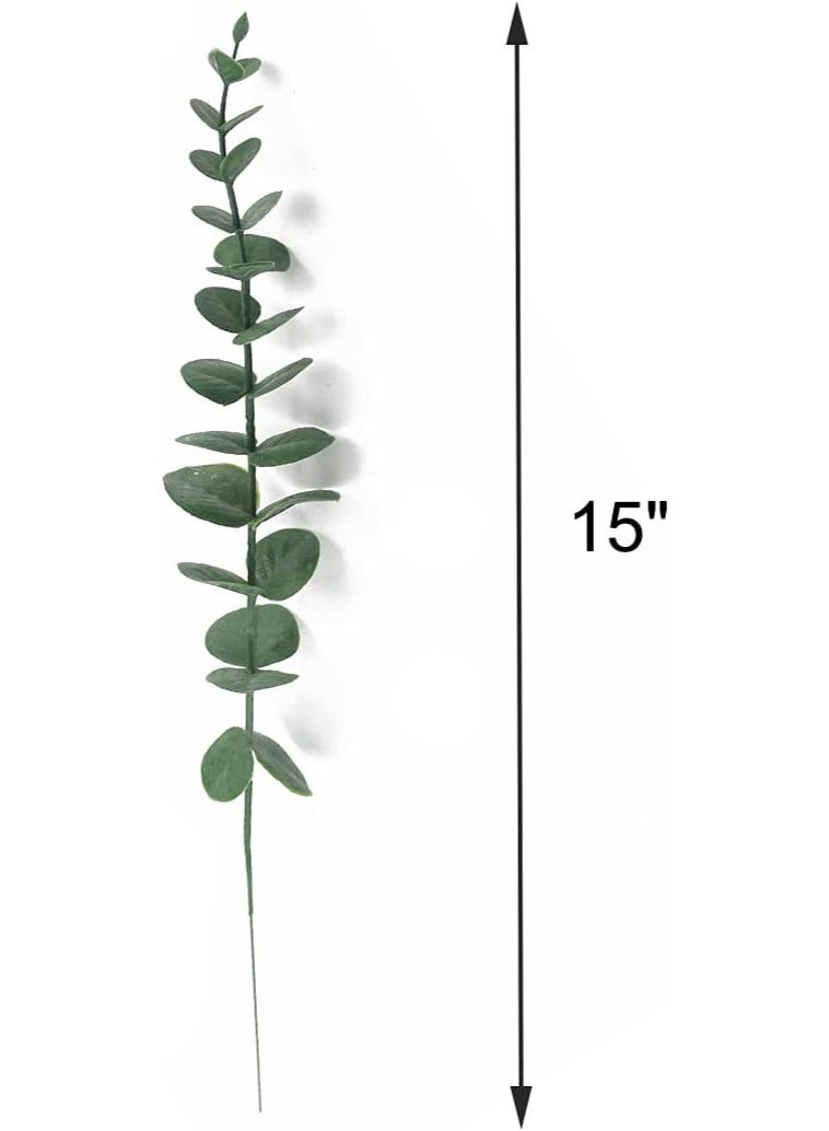 Tinsow 5 Pcs Real Touch Leaf ArtTinsow 5 Pcs Real Touch Leaf Artificial Eucalyptus Stem Faux Eucalyptuses Wedding Bouquet Centerpiece Home Decor (Green)ificial Eucalyptus Stem Faux Eucalyptuses Wedding Bouquet Centerpiece Home Decor (Green) - Image 3