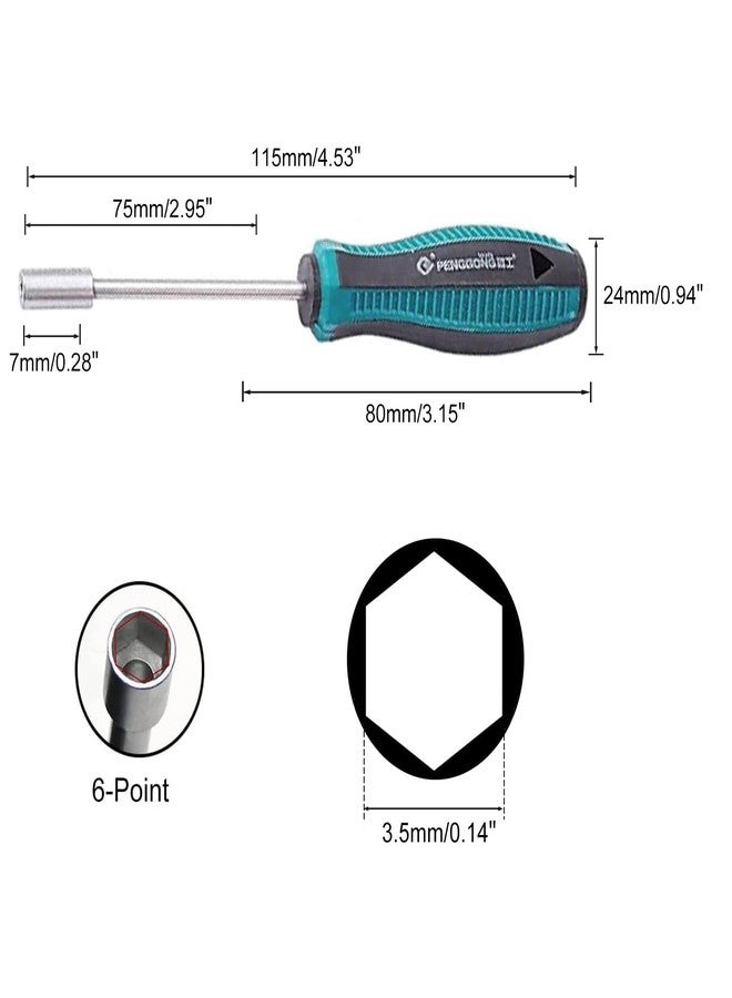 اتول مارت مفك صواميل Utoolmart مقاس 3.5 مم، مفك صواميل سداسي سداسي الرؤوس، مفك صواميل سداسي الرأس غير مغناطيسي، مفتاح ربط، مفك براغي مع عمود دائري من الفولاذ Cr-V مقاس 75 مم، أداة يدوية لمفك البراغي - Image 2