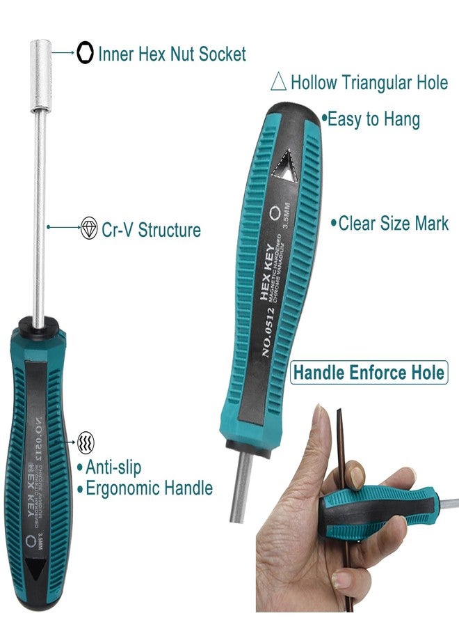 اتول مارت مفك صواميل Utoolmart مقاس 3.5 مم، مفك صواميل سداسي سداسي الرؤوس، مفك صواميل سداسي الرأس غير مغناطيسي، مفتاح ربط، مفك براغي مع عمود دائري من الفولاذ Cr-V مقاس 75 مم، أداة يدوية لمفك البراغي - Image 3