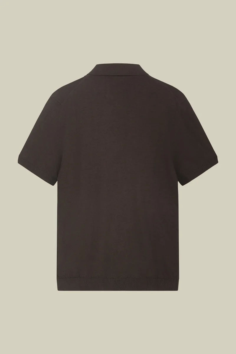 Doppelganger Brown Men's regular fit 100% cotton knitted polo shirt - Brown for Men | Best Price UAE
