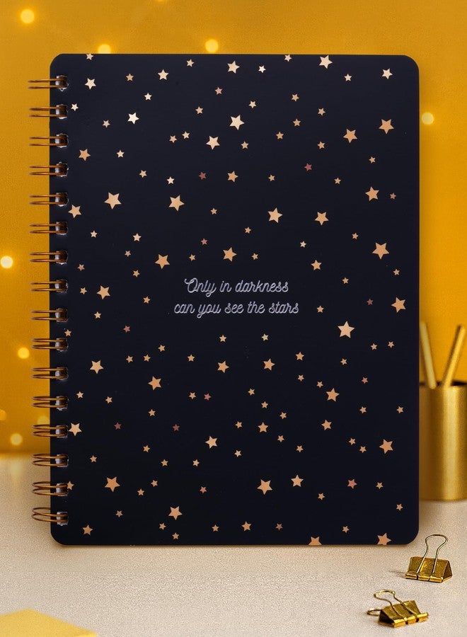 DOODLE B5 Hardbound Wiro Notebook, 160 Undated Ruled Pages, 80gsm Acid Free Recyclable Paper, Open Flat and Write Comfortably (Twinkling Stars) - Image 3