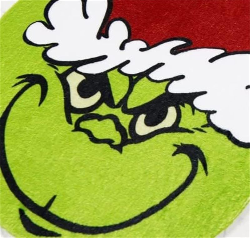 Grinch Christmas Decor 4pcs Green - Adorable Non-Slip Design Premium Soft Polyester Fleece Bathroom Rug Set for Holiday Bathroom Decor - Image 3