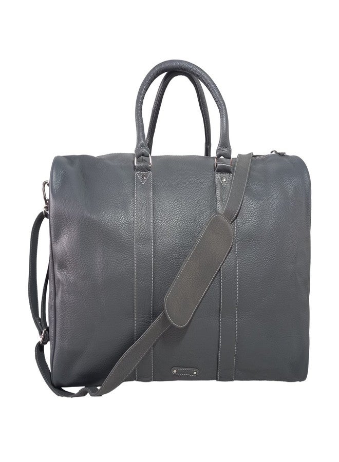MANDAVA Genuine Leather Unisex Travel Duffel Bag Weekender Overnight Luggage Bag - Image 1