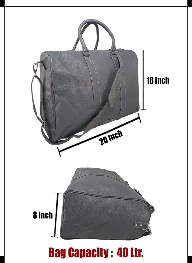 MANDAVA Genuine Leather Unisex Travel Duffel Bag Weekender Overnight Luggage Bag - Image 4