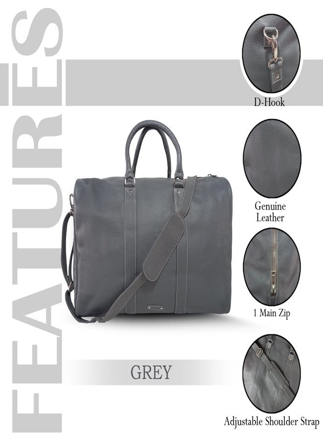 MANDAVA Genuine Leather Unisex Travel Duffel Bag Weekender Overnight Luggage Bag - Image 5