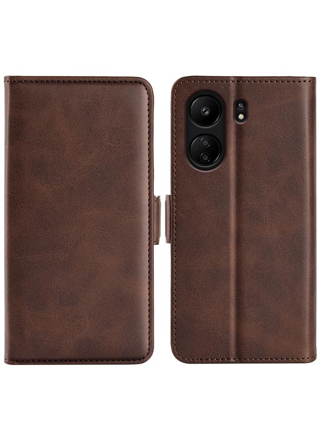 Case For Xiaomi Redmi 13C 4G Dual-side Magnetic Buckle Horizontal Flip Leather Phone Case