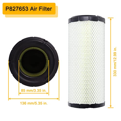 Wadoy P827653 P829332 Air Filter Set Compatible with Bobcat 6666375-6666376 Replaces for 863 863G 873 873G 883 S450 S510 S530 S550, EAF5225 DBA5225 Air Filter - Image 3