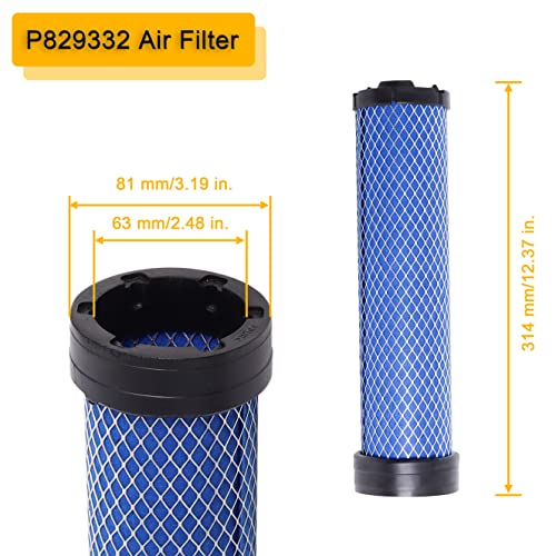 Wadoy P827653 P829332 Air Filter Set Compatible with Bobcat 6666375-6666376 Replaces for 863 863G 873 873G 883 S450 S510 S530 S550, EAF5225 DBA5225 Air Filter - Image 4