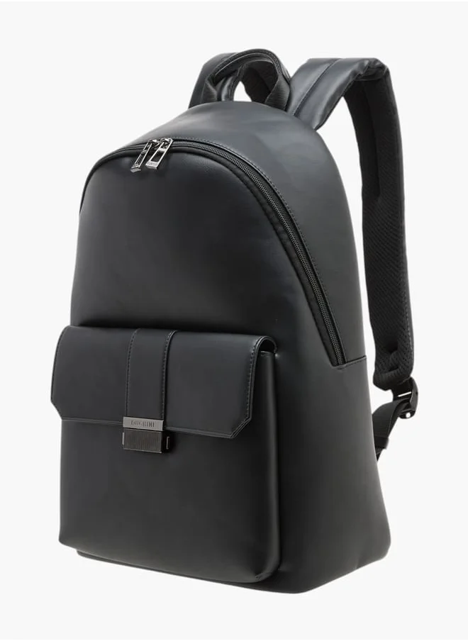 DUCHINI Solid Backpack with Adjustable Straps and Zip Closure