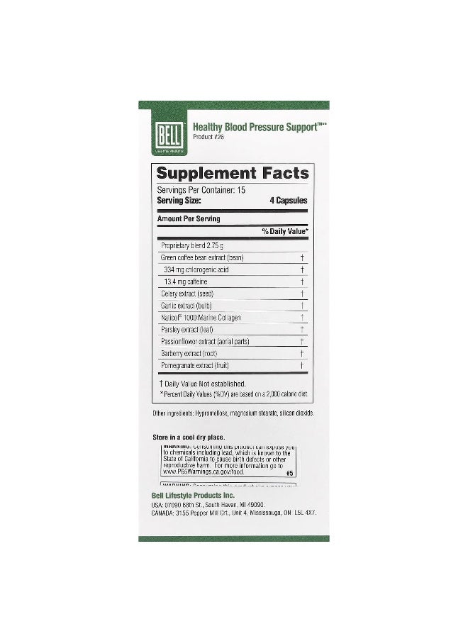 Bell Lifestyle Bell Lifestyle, Healthy Blood Pressure Support™, 60 Veggie Capsules  - Image 2