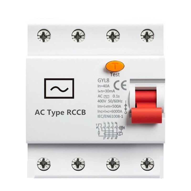 4P 25A 100mA RCD Residual Current Circuit Breaker 3 Phase N Electromagnetic Switch 25A 40A 63A - Image 2