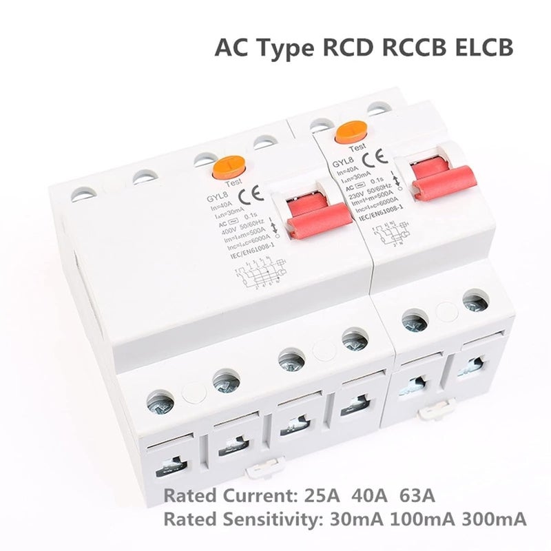 4P 25A 100mA RCD Residual Current Circuit Breaker 3 Phase N Electromagnetic Switch 25A 40A 63A - Image 5