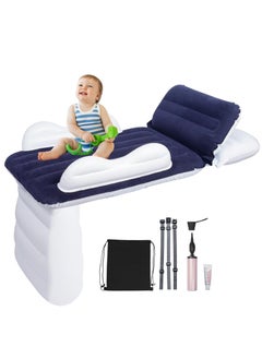 LONZEN Toddler Travel Bed, Inflatable Airplane Bed for Kids, Bolw Up Baby Seat with Safety Belt and Pump, Air Mattress for Car Plane Train  - Image 1