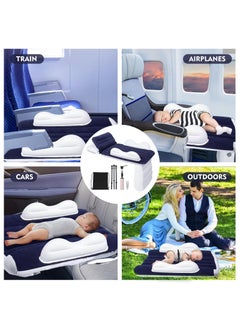 LONZEN Toddler Travel Bed, Inflatable Airplane Bed for Kids, Bolw Up Baby Seat with Safety Belt and Pump, Air Mattress for Car Plane Train  - Image 4