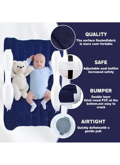 LONZEN Toddler Travel Bed, Inflatable Airplane Bed for Kids, Bolw Up Baby Seat with Safety Belt and Pump, Air Mattress for Car Plane Train  - Image 5