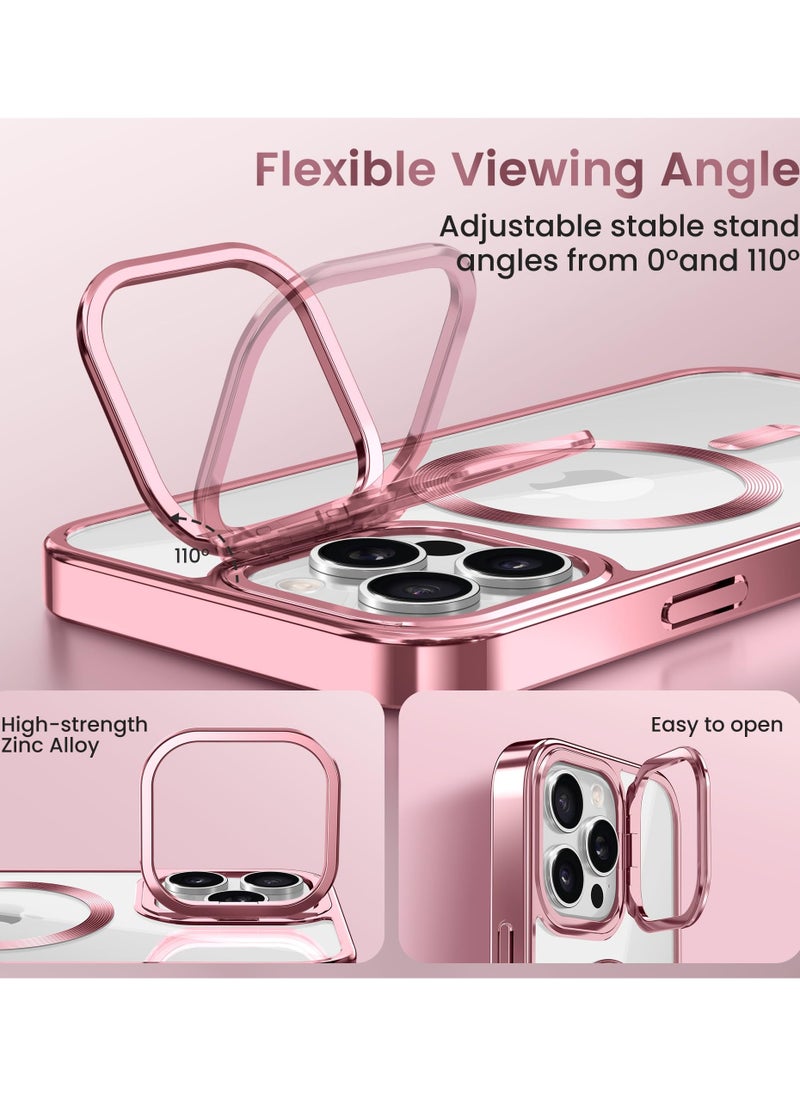 GolbinBox Magnetic Phone Case for iPhone 16 Pro Max Built-in Camera Storage Holder Compatible with MagSafe 16FT Premium Drop Protection Shockproof Ultra-Thin Phone Case for iPhone 16 ProMax 6.9 Inch Pink  - Image 5
