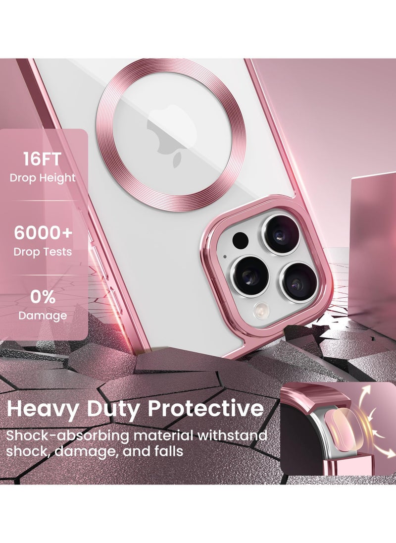GolbinBox - Magnetic Phone Case for iPhone 16 Pro Max Built-in Camera Storage Holder Compatible with MagSafe 16FT Premium Drop Protection Shockproof Ultra-Thin Phone Case for iPhone 16 ProMax 6.9 Inch Pink - Image 1