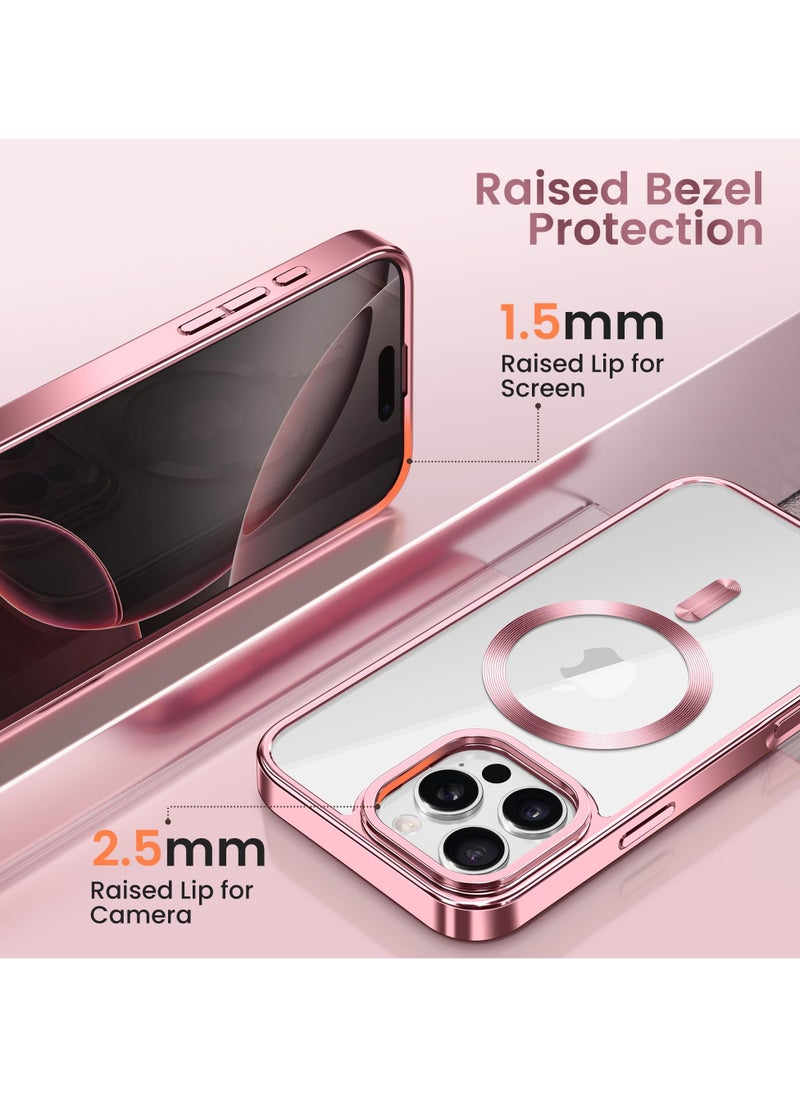 GolbinBox - Magnetic Phone Case for iPhone 16 Pro Max Built-in Camera Storage Holder Compatible with MagSafe 16FT Premium Drop Protection Shockproof Ultra-Thin Phone Case for iPhone 16 ProMax 6.9 Inch Pink - Image 1