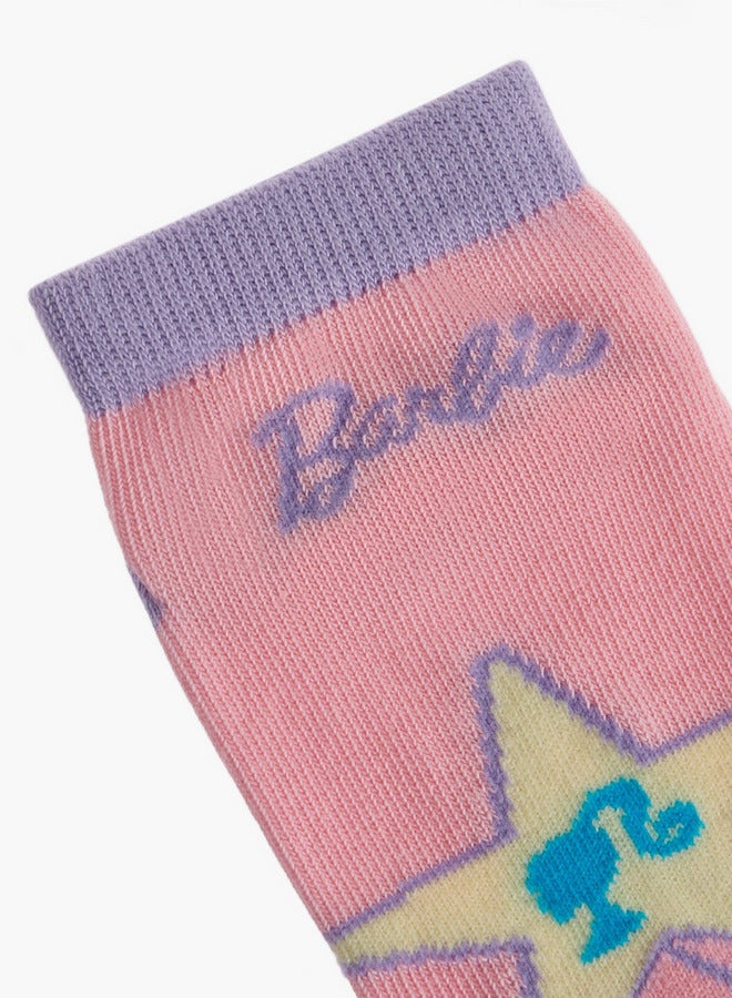 باربي جوارب بطول الكاحل مطبوعة غير تيري - مجموعة من  قطع - Image 5