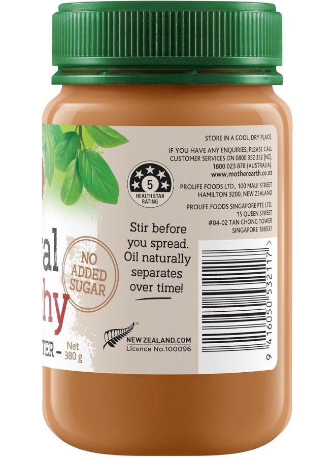 Mother Earth Mother Earth Natural Crunchy Peanut Butter, No Added Sugar, 380 gms  - Image 3