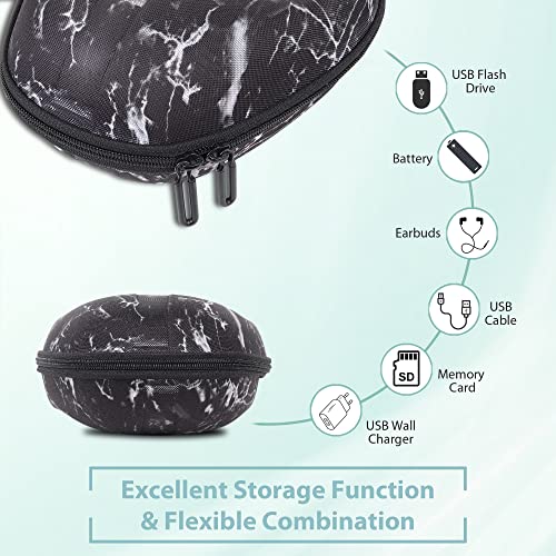 GadgetBite Headphone Carrying EVA Case Earpads Storage Bag Headphone Pouch Portable Anti-Pressure Compatible with Boat 550/Sony WH C510/Flix X1/Sony CH710n/Hyperx Cloud Cases (Marble Design) - Image 3